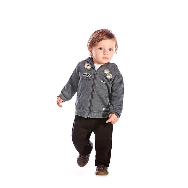 Baby Boy Outfit Hoodie Jacket and Pants Winter Set 2pc Pulla Bulla 3-12 Months