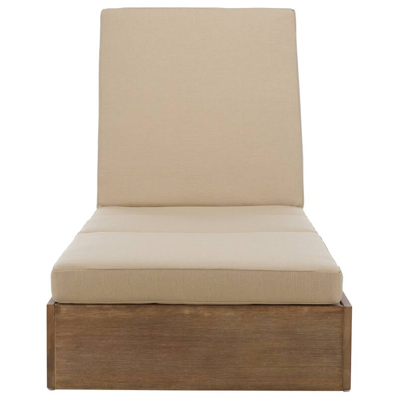 SAFAVIEH Couture Cornie Wood Chaise Lounge Chair - 37 In. W x 78 In. D x 14-34 In. H - 37"W x 78"D x 14-34"H