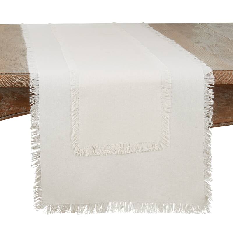 Fringe Design Table Runner - 16"x72" - Ivory
