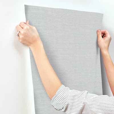 Garland Silver/White Non-Woven Unpasted Metallic Shining Sisal Wallpaper Covers about 57.75 sq. ft.