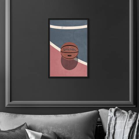Oliver Gal 'Basketball Court Area' Sports Blue Wall Art Canvas
