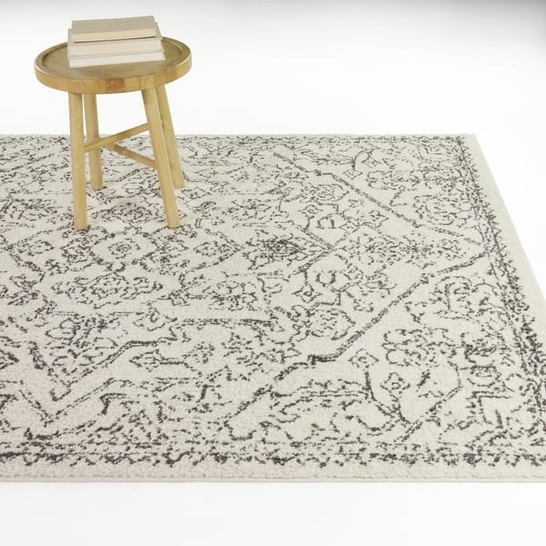 slide 2 of 5, Elowen Oriental Medallion Area Rug 5'3" x 7' - Cream