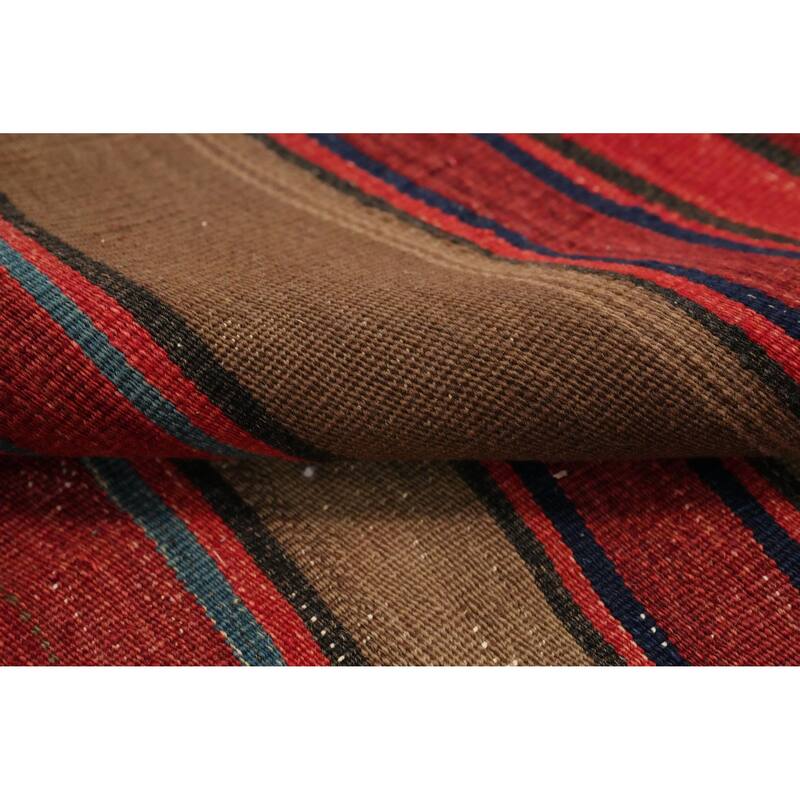 Hand Woven Oriental 100% Wool Carpet Southwestern Geometric Multi-Colored Kilim Area Rug - 8' 0'' X 5' 3''