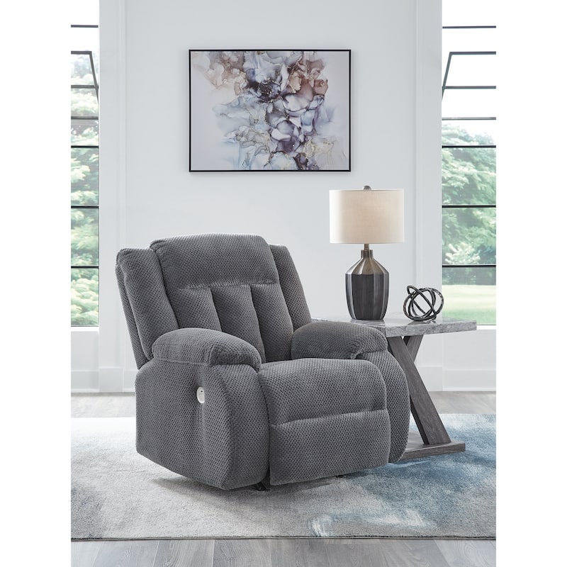 Signature Design by Ashley Free Wake Power Recliner - Gray