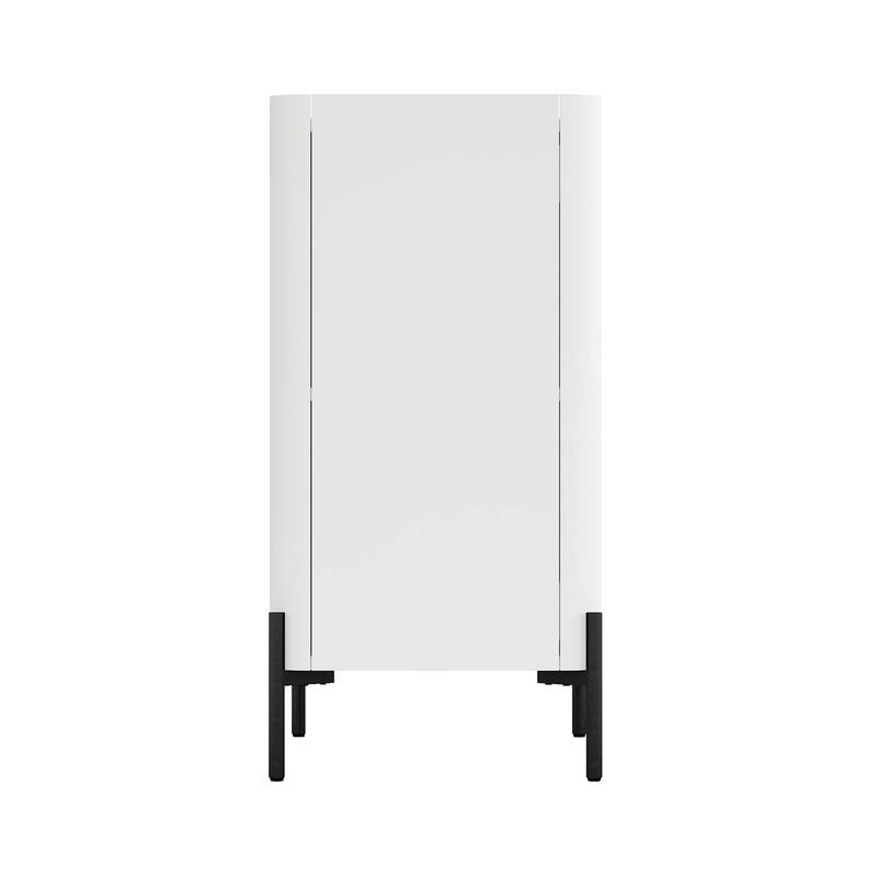 Manhattan Comfort 2-Piece Modern Abbey Tempered Glass Accent Cabinet