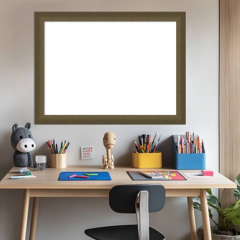 Amanti Art Blaine Light Bronze Narrow Framed Dry Erase Magnetic Board