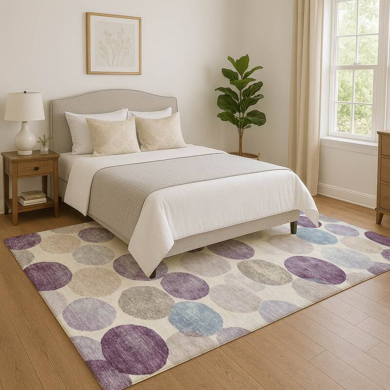 Premium Washable Super Soft Casual Contemporary Mayfield Rug - Plum - 8' x 10'