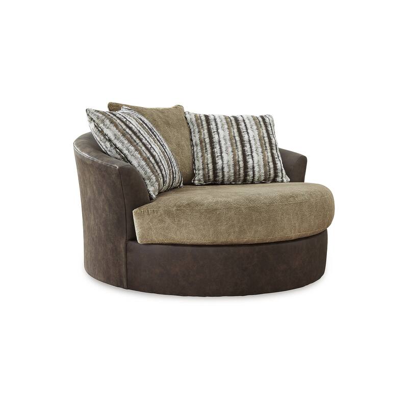 Signature Design by Ashley Alesbury Chocolate Oversized Swivel Accent Chair - 57"W x 56"D x 40"H
