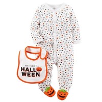 carters boys 0 9 months first halloween sleeper set white