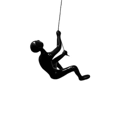 3.5" x 3.5" x 5.5" Black Climbing Man - Wall Art - 3.5" x 3.5"
