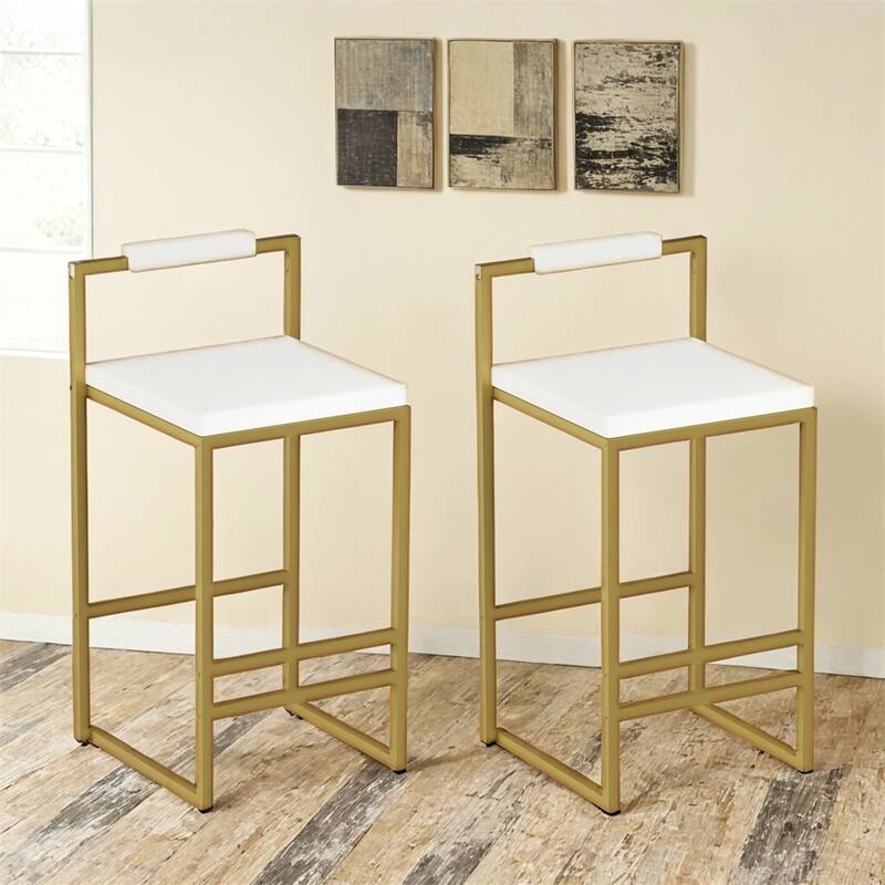 Upholstered Velvet Bar Stools Set of 2,Kitchen Counter Height Barstool