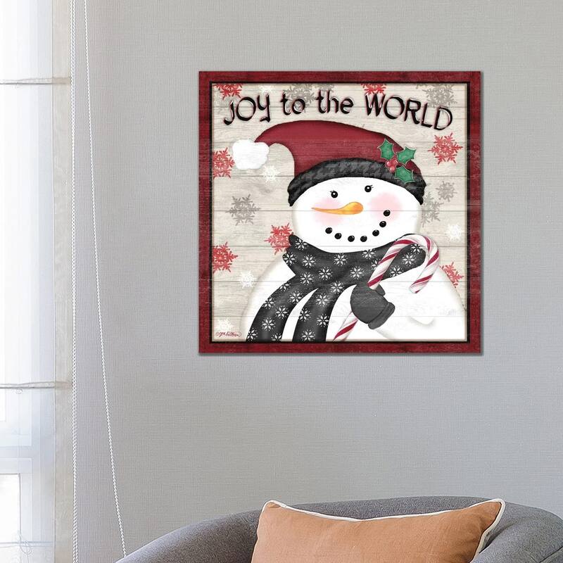 iCanvas "Rustic Snowmen I" by Jen Killeen Canvas Print - 26x26x1.5
