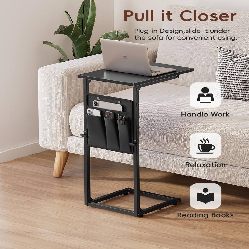C Shaped End Table - 16"D x 12"W x 33"H