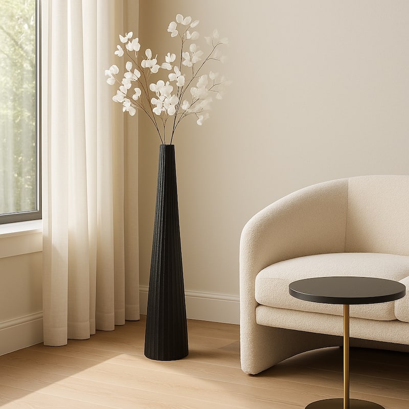 Decorative Vase with Textured Finish - Sculptural Vase for Home Decor