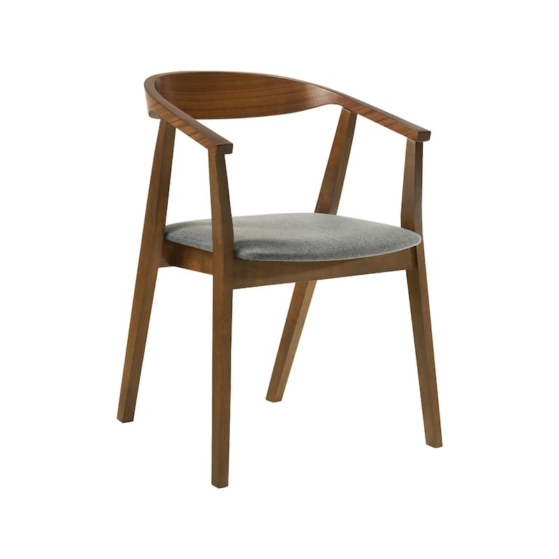 Santana Mid-Century Modern Upholstered Wood Dining Chairs - Set of 2
