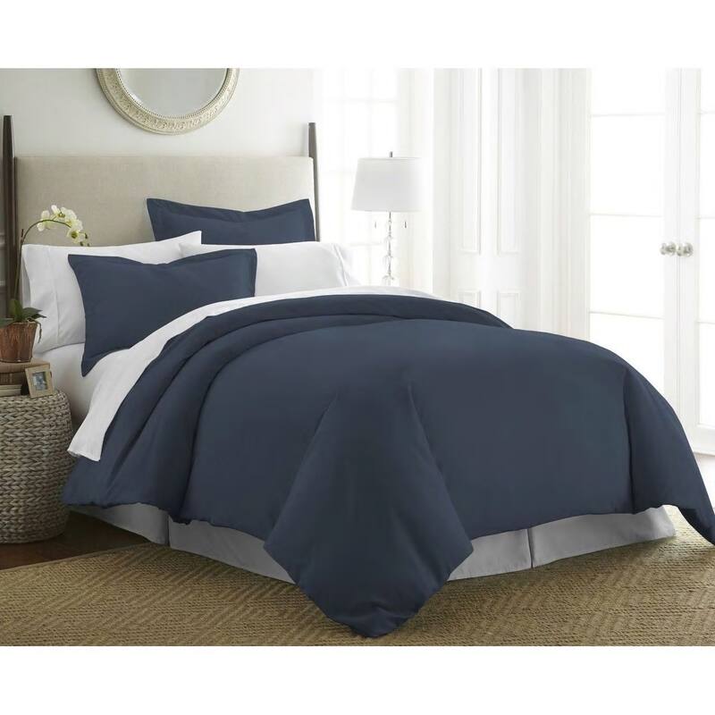 Simply Soft Ultra-soft 3-piece Duvet Cover Set - Navy - King - Cal King