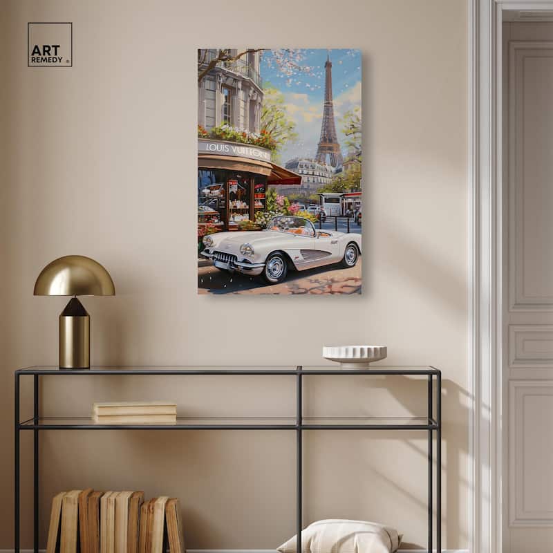 A View of Paris from the Car Canvas by Art Remedy, Gallery Wrapped