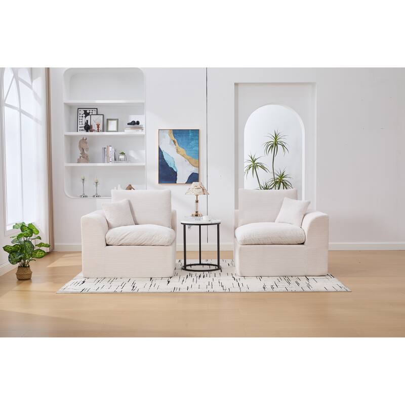 Beige Sectional Sofa Loveseat with Armrests, Sofa Couch Sleeper Sofa Convertible Couch 2 Seat Sofa Couch