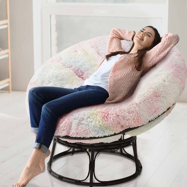 Furry Papasan Papasan Chair Cushion Faux Fur BYBYME Papasan Chair