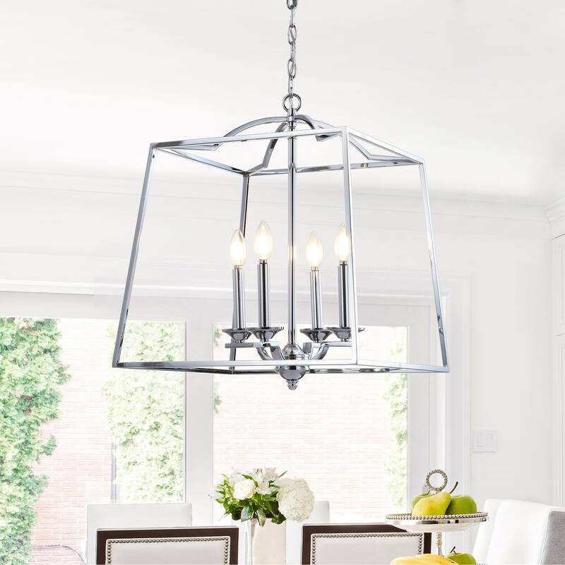 Virginia 14.5" 3-light Metal LED Pendant, Chrome by JONATHAN Y