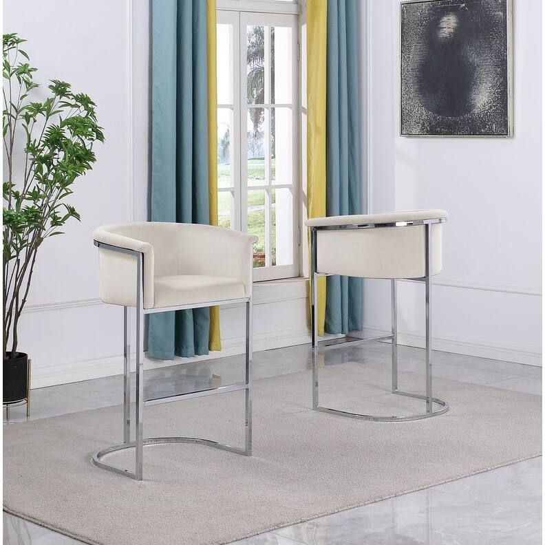 Best Quality Furniture Velvet Upholstered Barstool