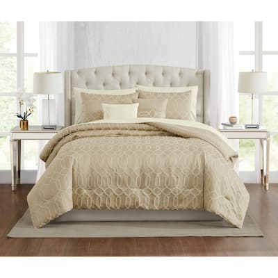 Victoria Geo Gold 9 Piece Comforter Set