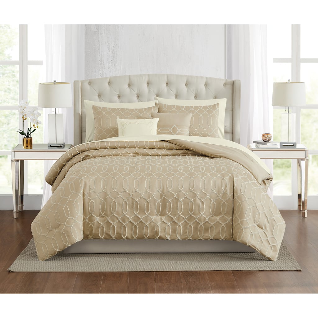 Victoria Geo Gold 9 Piece Comforter Set