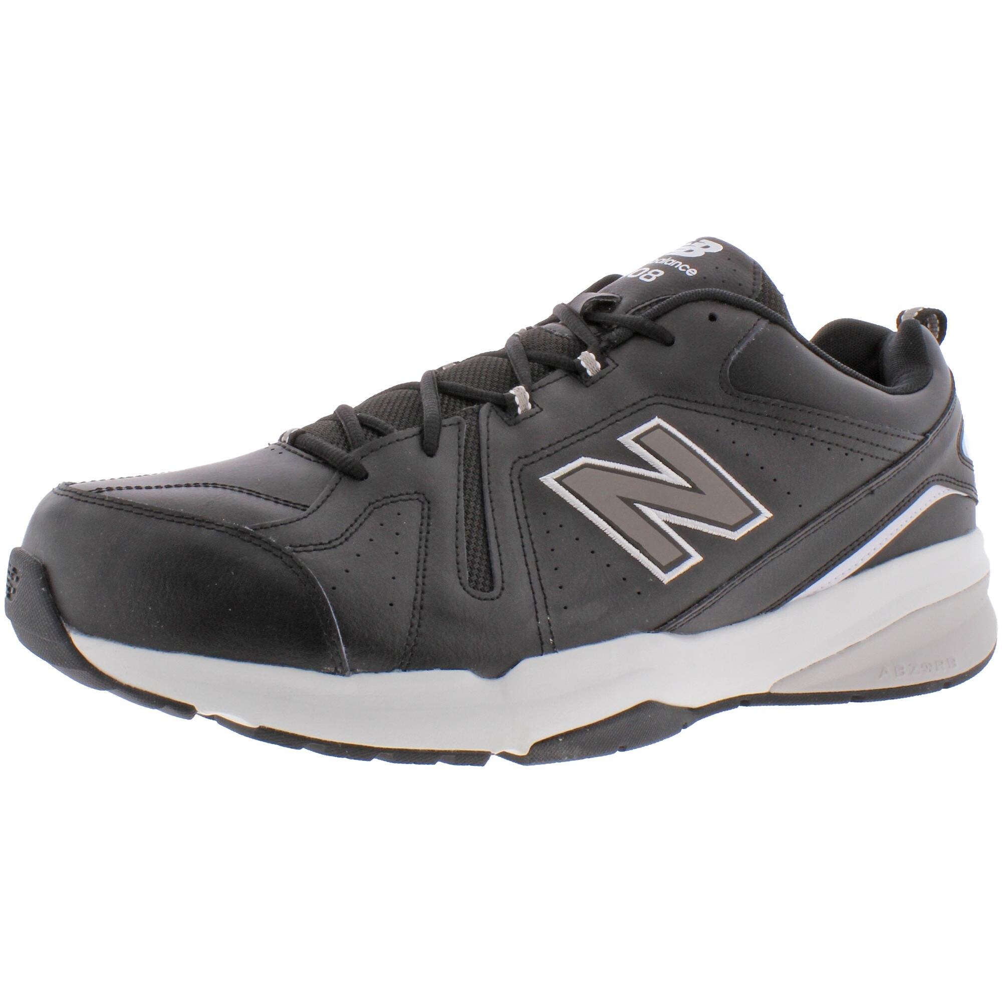 black leather new balance trainers
