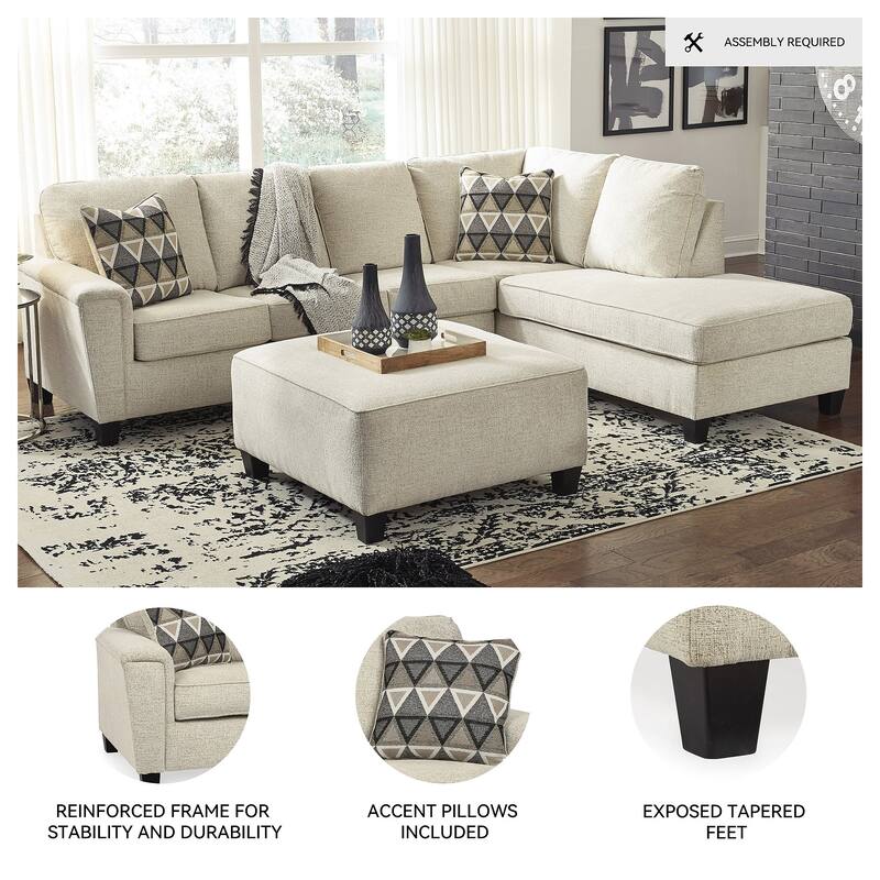 Signature Design by Ashley Abinger 2-Piece Sleeper Sectional with Chaise - 116"W x 91"D x 39"H