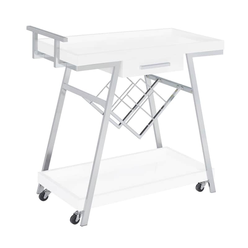 Stremler 2-tier Bar Cart with Storage Drawer