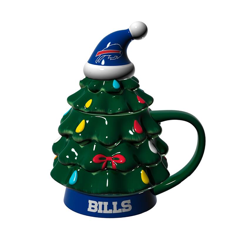 Buffalo Bills, 14 oz Ceramic Christmas Tree Cup Gift Set