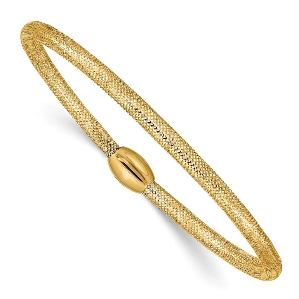 Curata 14k Yellow Gold Stretch Mesh Bracelet