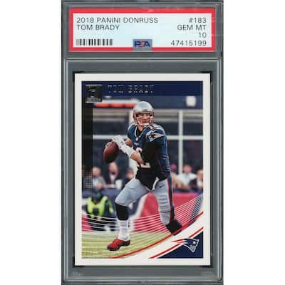 Tom Brady 2018 Panini Donruss Football Card #183 Graded PSA 10 GEM MINT - 8'6" x 11'6"
