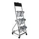 preview thumbnail 1 of 1, Gray Metal Cart with 6 Metal Pots and Chalkboard Grey