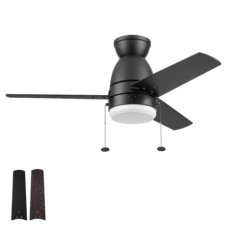 44" Prominence Home Fawn Contemporary Ceiling Fan with LED Light, Dual Finish Blades - 44 Inches