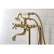 preview thumbnail 18 of 42, Kingston Brass Freestanding Clawfoot Tub Faucet Package with Supply Line in Matte Black