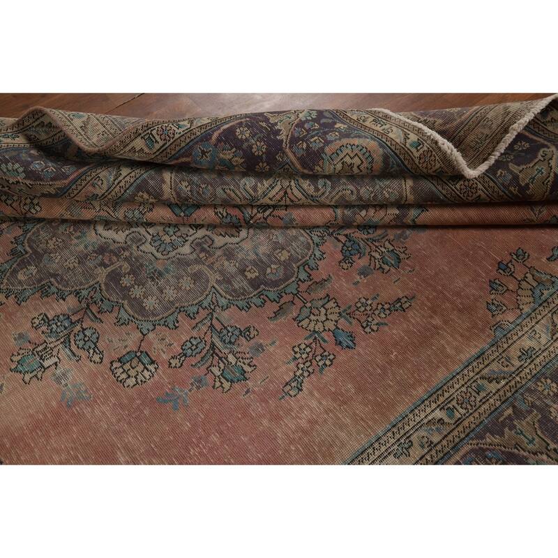 Medallion Tabriz Persian Area Rug Handmade Wool Carpet - 8'0" x 10'7"