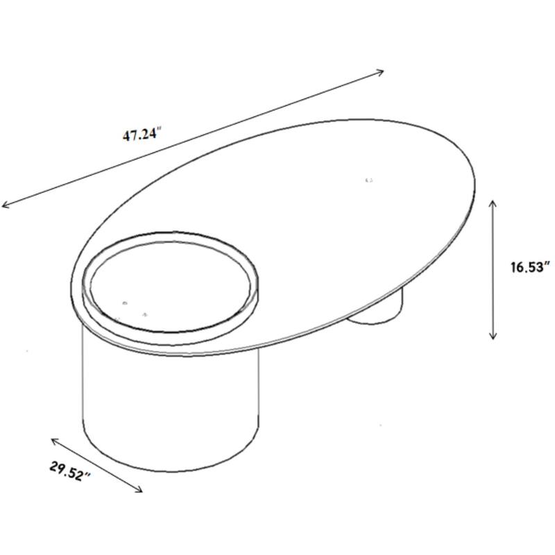 Modern Oval Luxury Coffee Table, Sophisticated Living Room Center Table