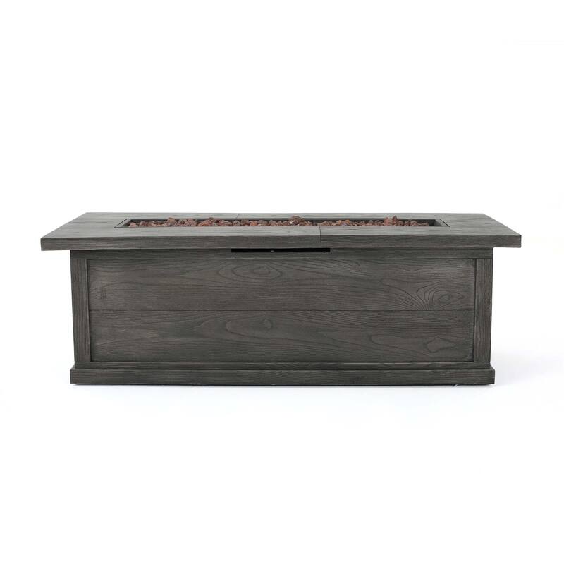 56 in. W x 26 in. D x 19 in. H Rectangle Metal Propane Burning Outdoor Fire Pit