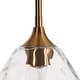 preview thumbnail 14 of 19, LALUZ Modern 1-Light Brass Gold Pendant Hand-blown Clear Glass Light for Kitchen Island