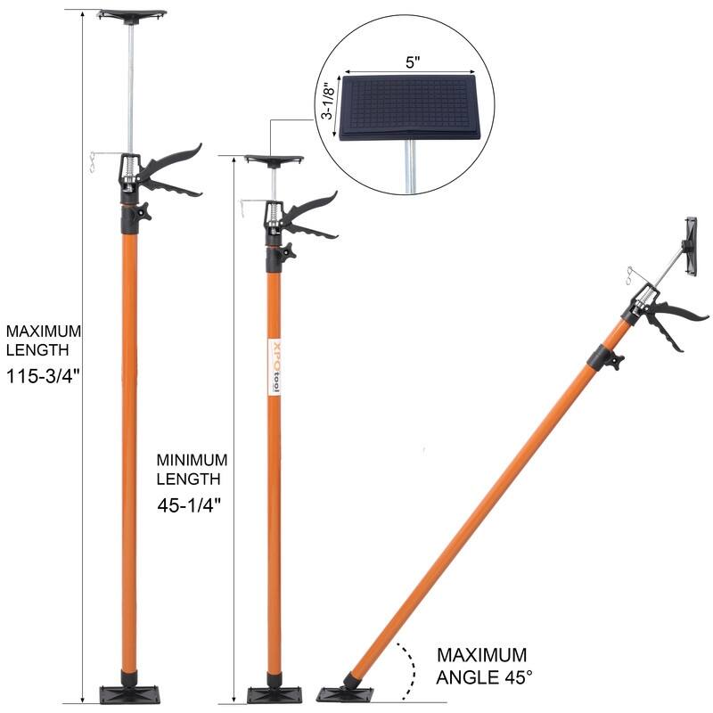 2 Pack Steel Adjustable Support Poles (45 to114") ,3rd Hand Support System for Jacks, Cargo Bars and Cabinets with Carry Bag
