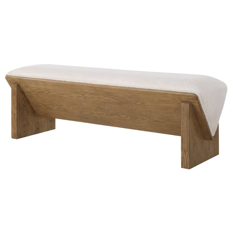Uttermost 23806 Wedged 59" Wide Wood Framed Polyester Bench