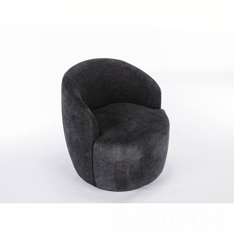 Chenille Swivel Barrel Chair