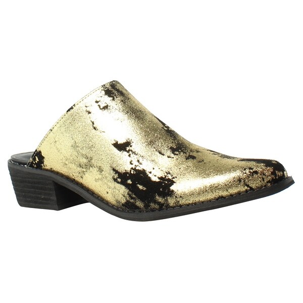 womens gold mules