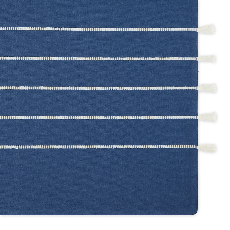 Gray and White Stripe Tassel Placemat (Set of 4)