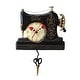 preview thumbnail 1 of 0, Allen Designs Vintage Stitch Sewing Machine Pendulum Wall Clock - 13 X 9 X 2.5 inches