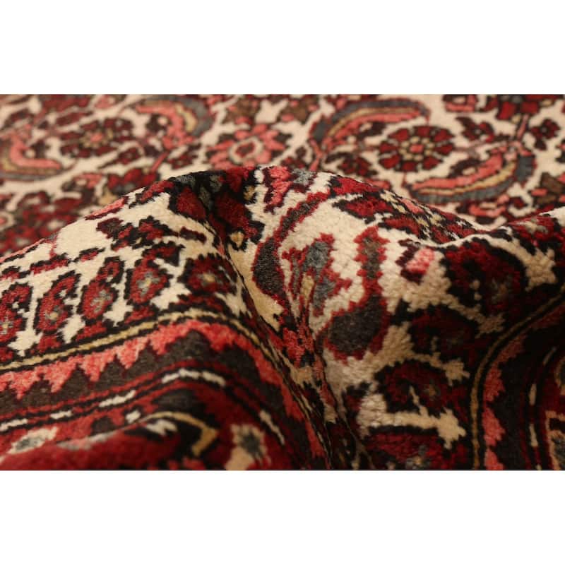 ECARPETGALLERY Hand-knotted Andelz Cream, Grey, Red, Red, Salmon Wool Rug - 4'7 x 6'8