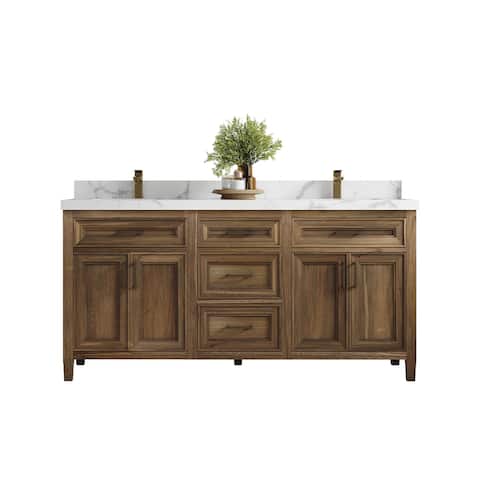 Willow Collections 72 x 22 Santa Monica Teak Double Bowl Sink Bathroom Vanity in Distressed Graywashed with Countertop