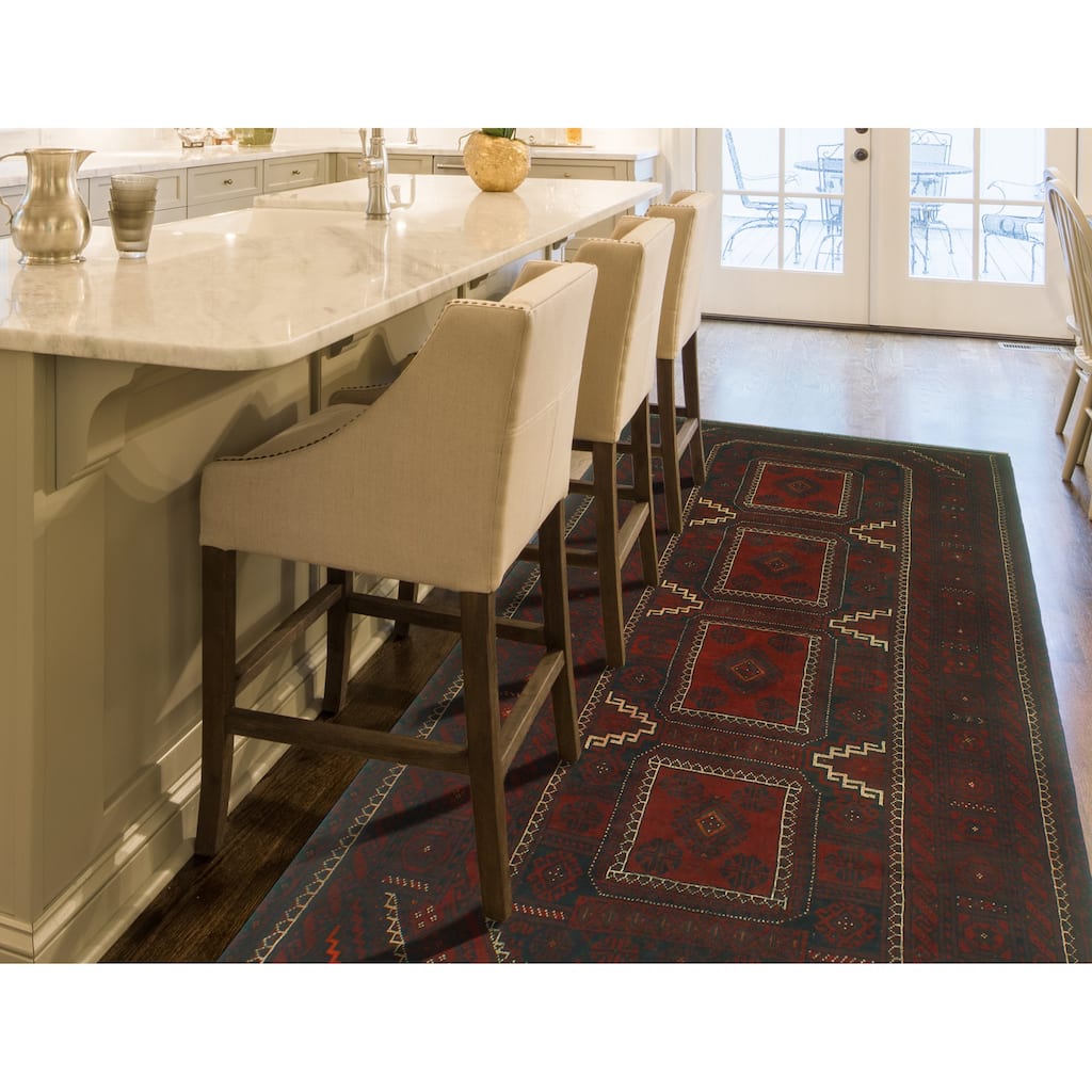 Vintage Distressed Jules Burgundy/Charcoal Rug - 5'4" x 9'3"