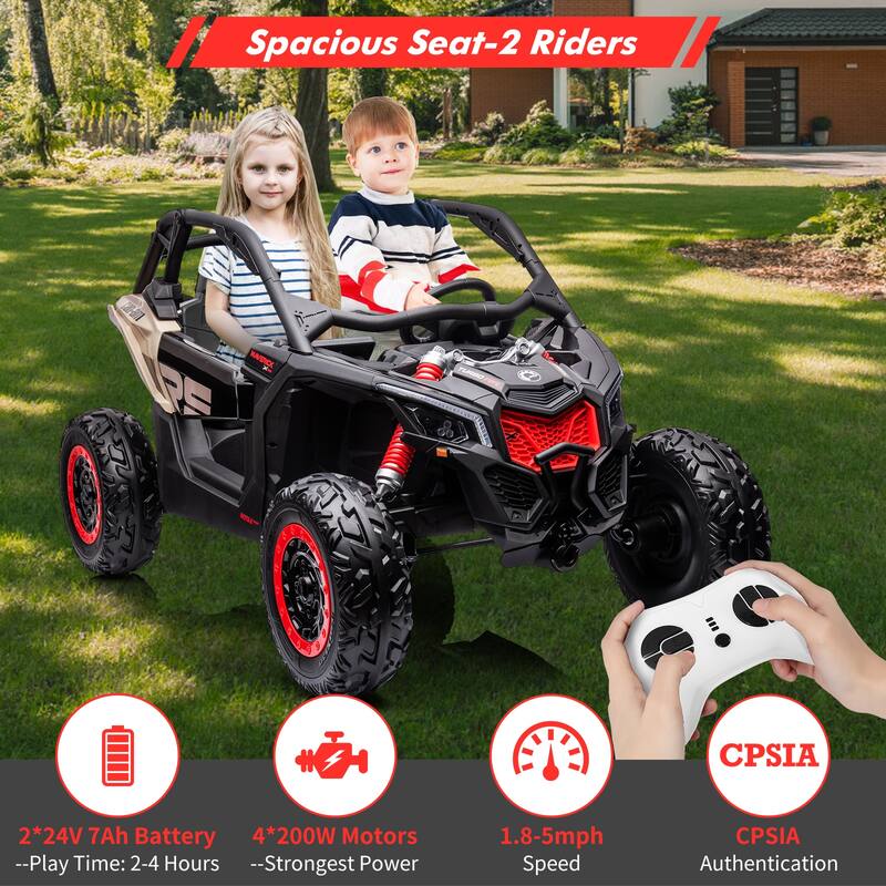 2-Seater Licensed Can-Am Electric Off-Road Ride-On UTV Car for Kids Best Gifts